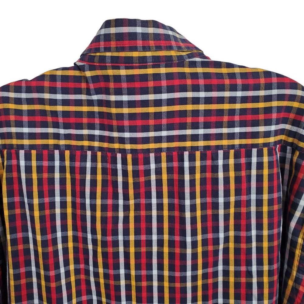 Christian Berg Stockholm Mens Size L Shirt Button Down 100% Cotton Plaid Navy - Picture 7 of 10
